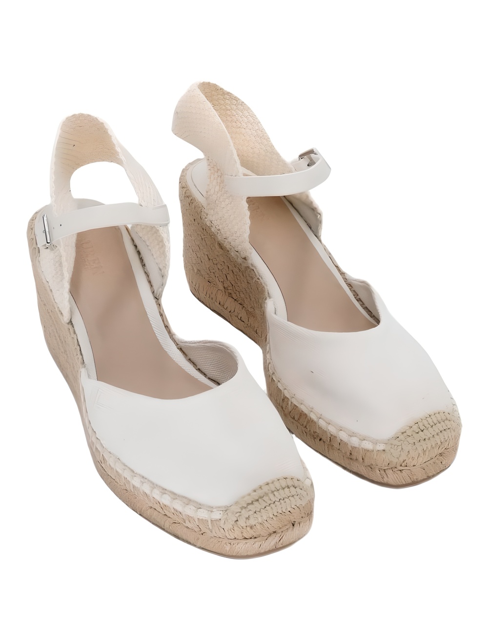 Lauren Ralph Lauren Robby Espadrille Wedge Sandals Soft White Natural Size 9B